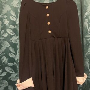 Button front dress pleated